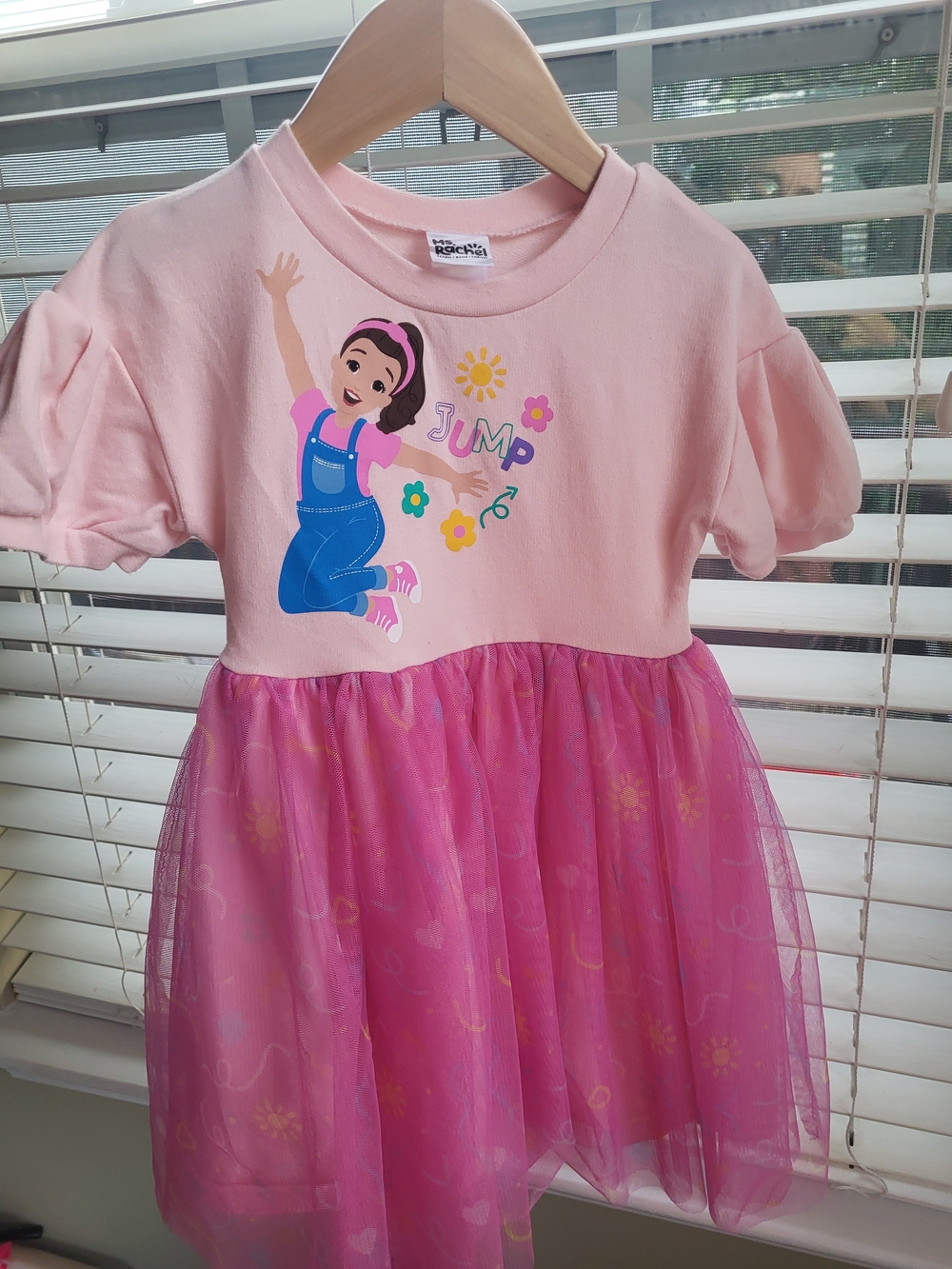 Adorable Ms. Rachel Fleece Tutu Play Dress with Sunshine & Flowers